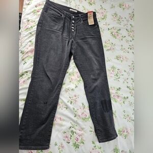 NWTS: Levi's Black Fade Buttonfly Jeans HIGH WAIST SKINNY, W32" L30". NWT